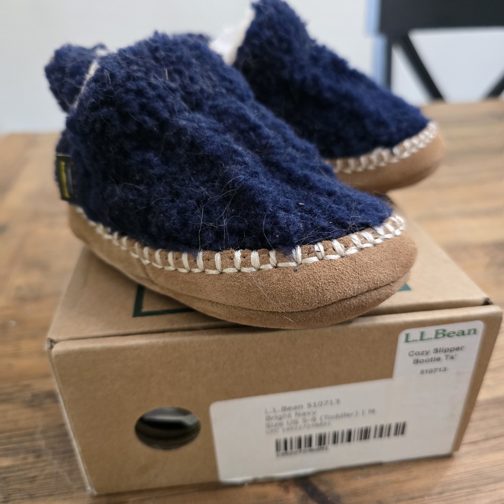 L.L. Bean Kids Slippers - Navy and Brown